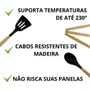 Conjunto de Utensílios de Cozinha 12Pçs - Silicone e Cabo de Madeira