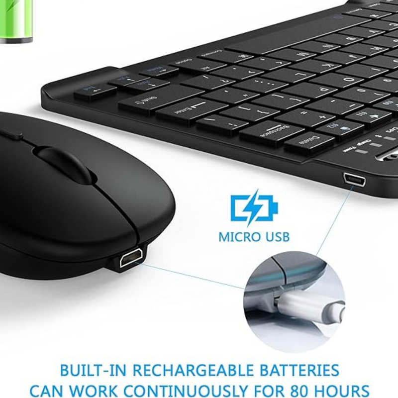 Conjunto de Teclado + Mouse Sem Fio Bluetooth