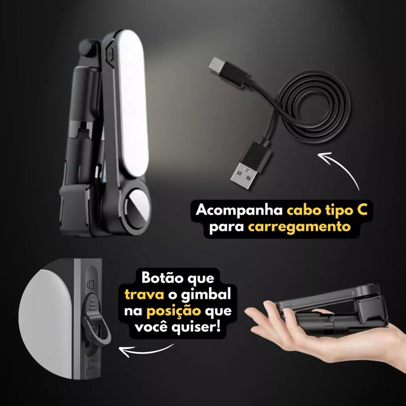 Gimbal Estabilizador de Celular com Led