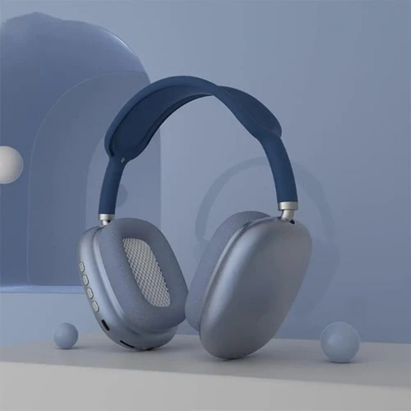 Fone De Ouvido Bluetooth Air - S/ Fio Wireless Headphone P9 - Azul
