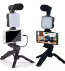 Suporte Tripé com Luz LED e Bastão de Selfie – Kit de Gravação BM-244