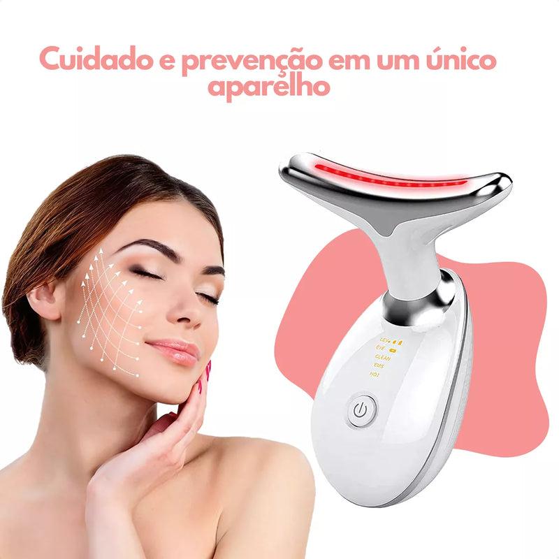 Massageador Facial Anti-Rugas e Flacidez com LED – USB Bivolt