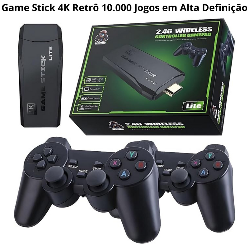 Game Stick 4K Retrô 10.000 Jogos