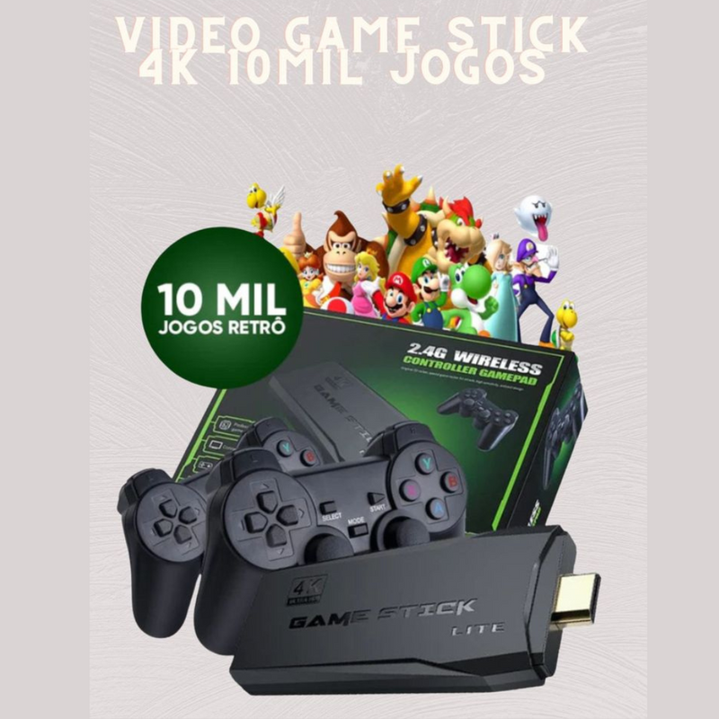 Game Stick 4K Retrô 10.000 Jogos