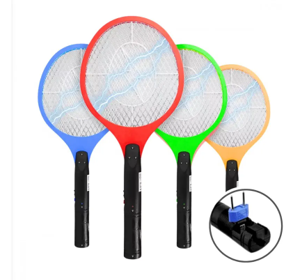Raquete Elétrica Mata Mosquito Dengue Insetos Recarregável - (Cores Sortidas)