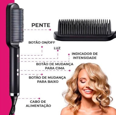Escova Alisadora Elétrica Bivolt - Branco
