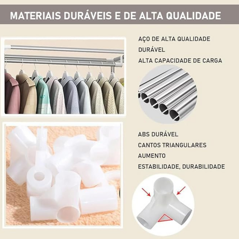 Guarda-Roupa Organizador Dobrável e Portátil Compacto - Azul