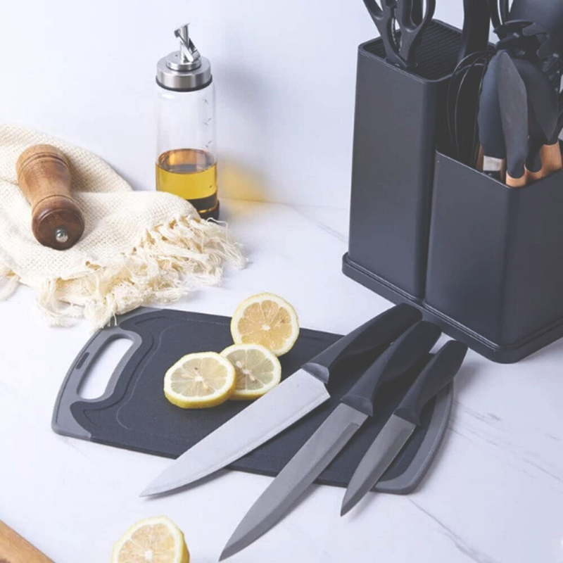 Conjunto de Utensílios de Cozinha Completo 19 peças - Preto