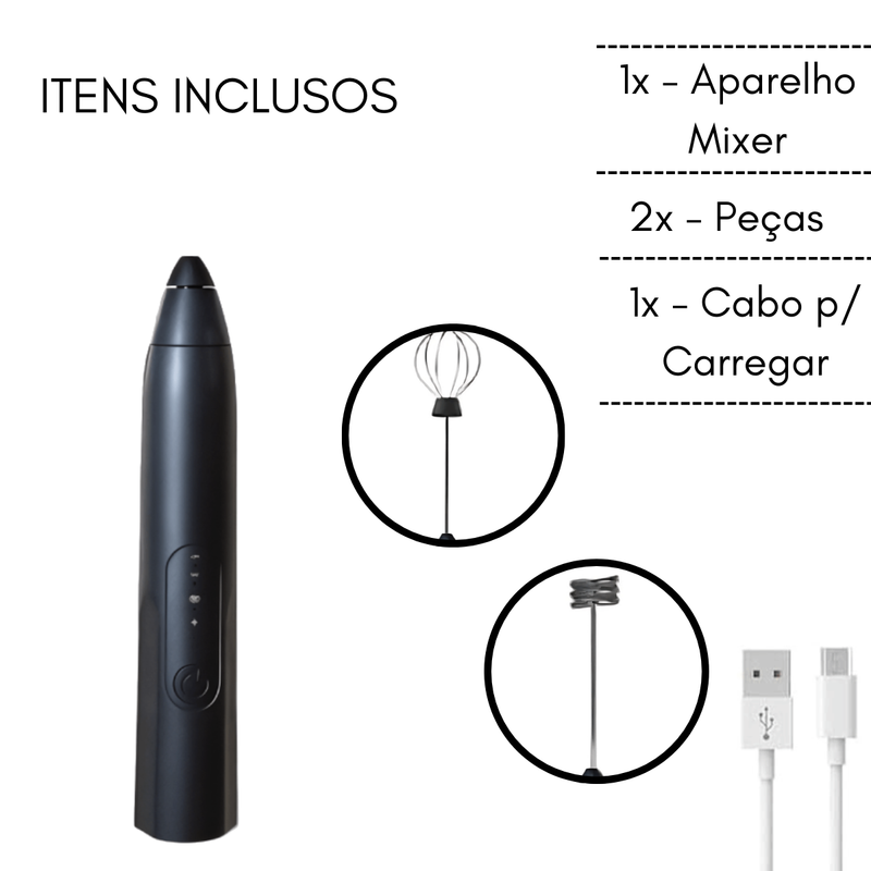 Mini Batedor Mixer Elétrico Portátil Bivolt