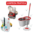 Mop Esfregão Giratório de Limpeza 360° Reutilizável Molha e Seca 9 Litros