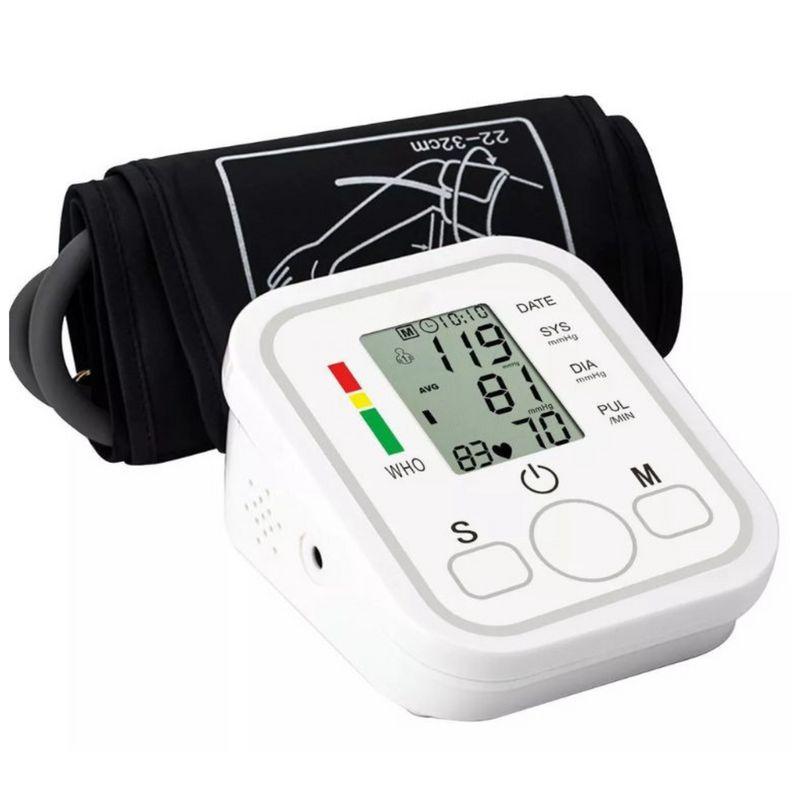 Kit Saúde em Casa: Oxímetro Digital de Dedo + Monitor Digital de Pressão Arterial de Braço