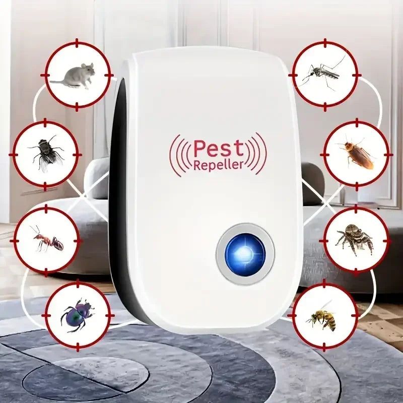 Repelente ultrassônico de pragas plug-in - Controle eficaz de insetos internos para mosquitos, ratos, aranhas, formigas e baratas - Child-Saf