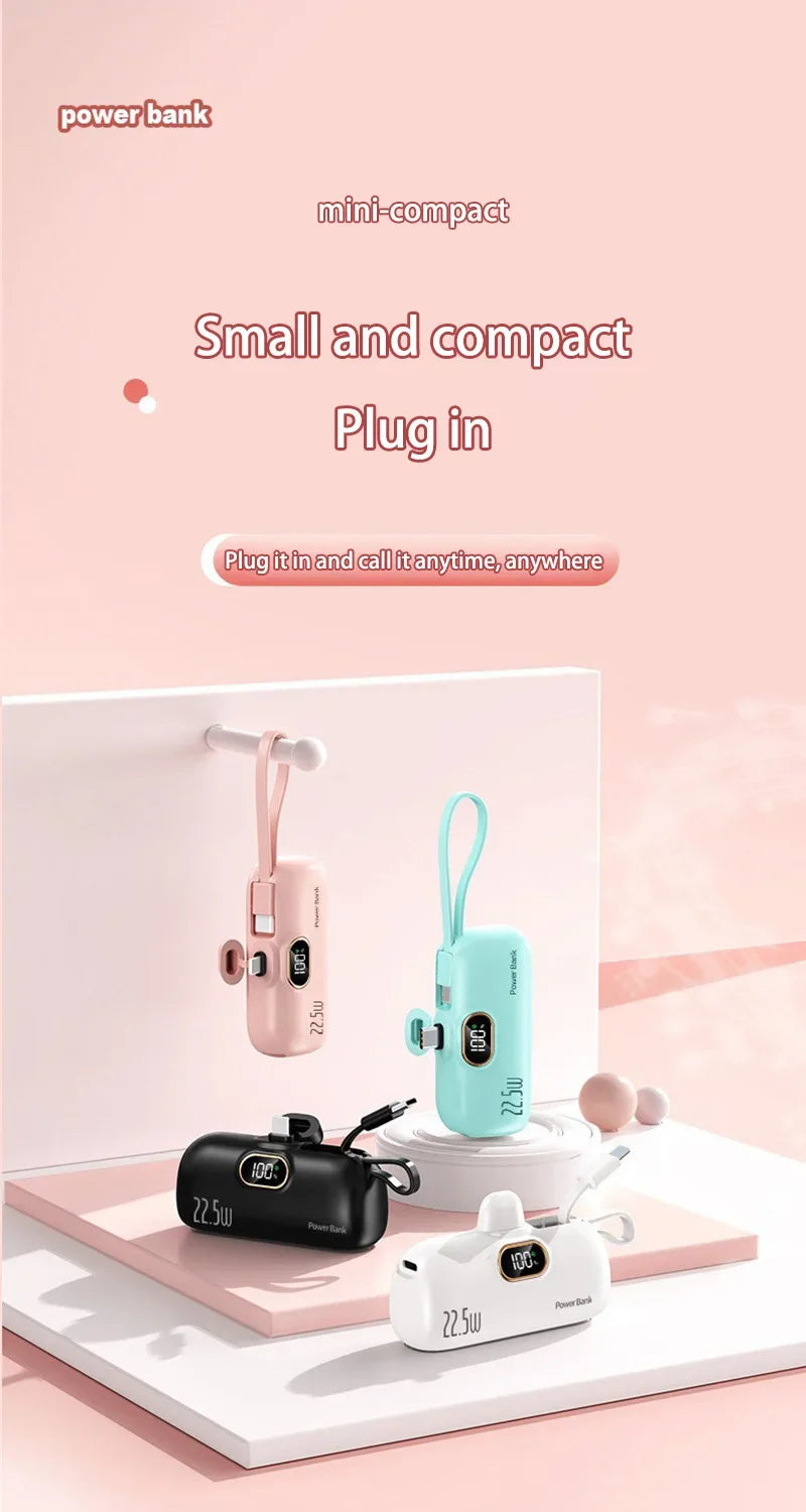 Xiaomi Mini Carregador Portátil Portátil de 30000 mAh, carregamento rápido e prático, adequado para iPhone 16, 15 e 14, bateria externa Samsung