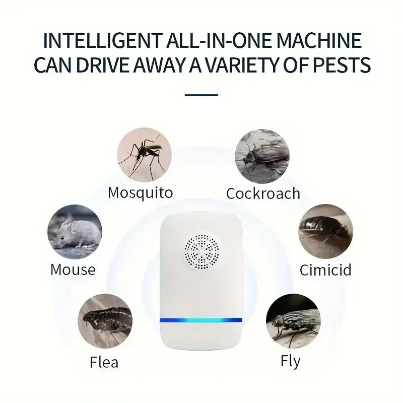 Repelente ultrassônico de pragas plug-in - Controle eficaz de insetos internos para mosquitos, ratos, aranhas, formigas e baratas - Child-Saf
