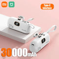 Xiaomi Mini Carregador Portátil Portátil de 30000 mAh, carregamento rápido e prático, adequado para iPhone 16, 15 e 14, bateria externa Samsung