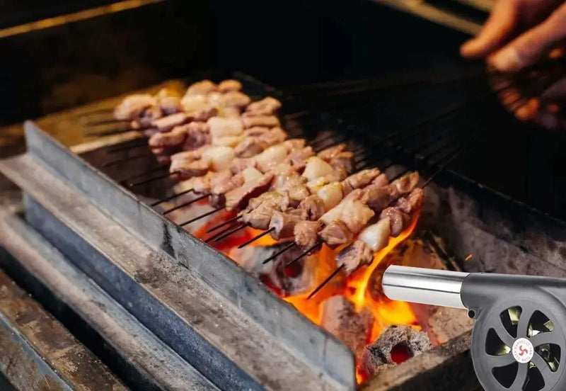 Soprador de mão portátil para churrasco doméstico, pequeno secador de cabelo, acessórios para churrasco ao ar livre, ferramentas