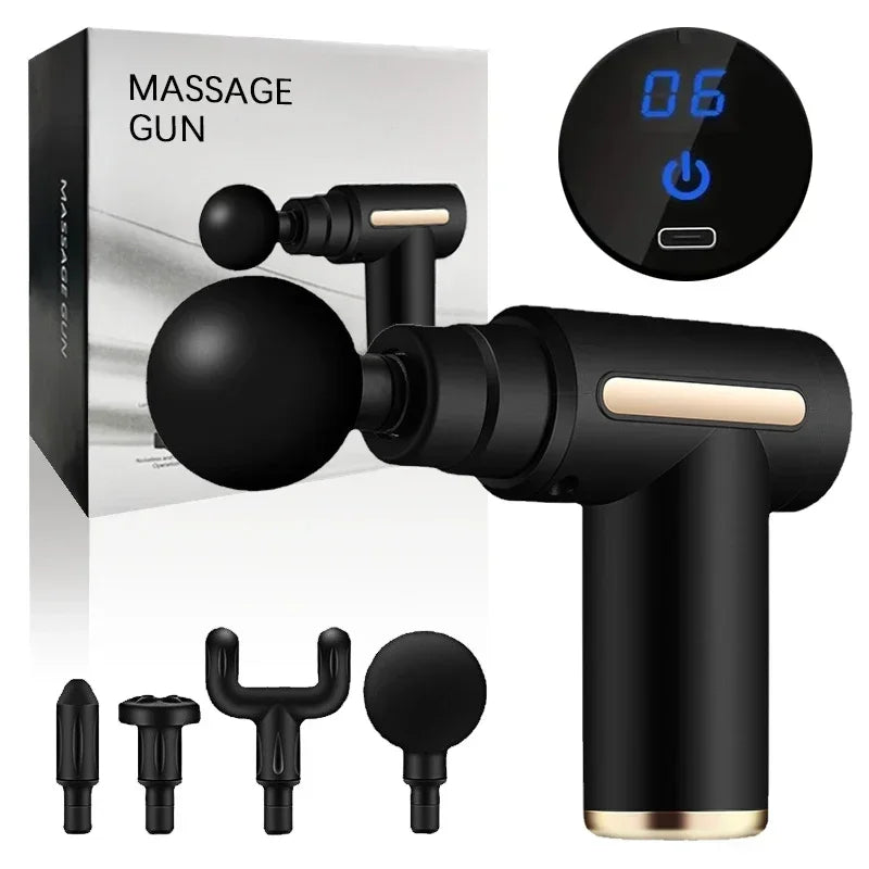 Pistola de Massagem Muscular Portátil – Mini, Leve e Potente | Alívio Profundo com Velocidade Ajustável