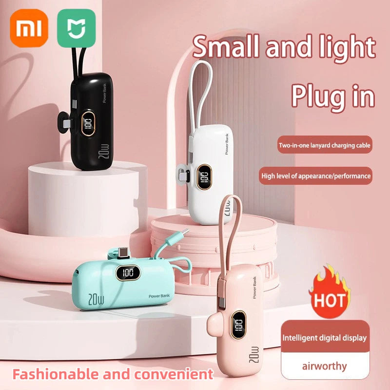 Xiaomi Mini Carregador Portátil Portátil de 30000 mAh, carregamento rápido e prático, adequado para iPhone 16, 15 e 14, bateria externa Samsung