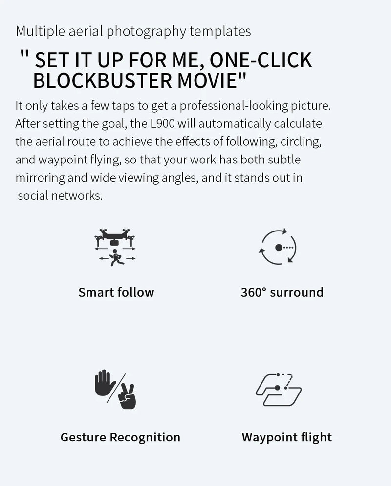 Drone L900 PRO 4K com GPS e Brushless – Estabilidade Profissional