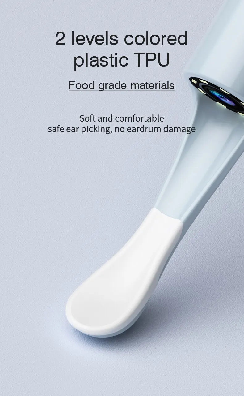 Endoscópio Visual Sem Fio TONGWODE – Removedor de Cera com Colher de Silicone, Câmera 5MP, Otoscopia Iluminado 3,9mm, Bateria 240mAh