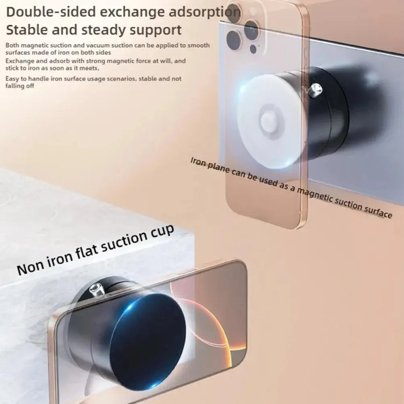 Suporte magnético para celular com ventosa e adsorção a vácuo, suporte para celular com dupla face e viva-voz para carro/academia/espelho.