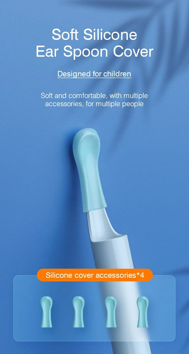 Endoscópio Visual Sem Fio TONGWODE – Removedor de Cera com Colher de Silicone, Câmera 5MP, Otoscopia Iluminado 3,9mm, Bateria 240mAh