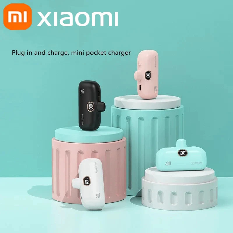 Xiaomi Mini Carregador Portátil Portátil de 30000 mAh, carregamento rápido e prático, adequado para iPhone 16, 15 e 14, bateria externa Samsung
