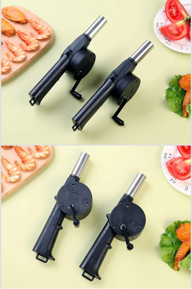 Soprador de mão portátil para churrasco doméstico, pequeno secador de cabelo, acessórios para churrasco ao ar livre, ferramentas