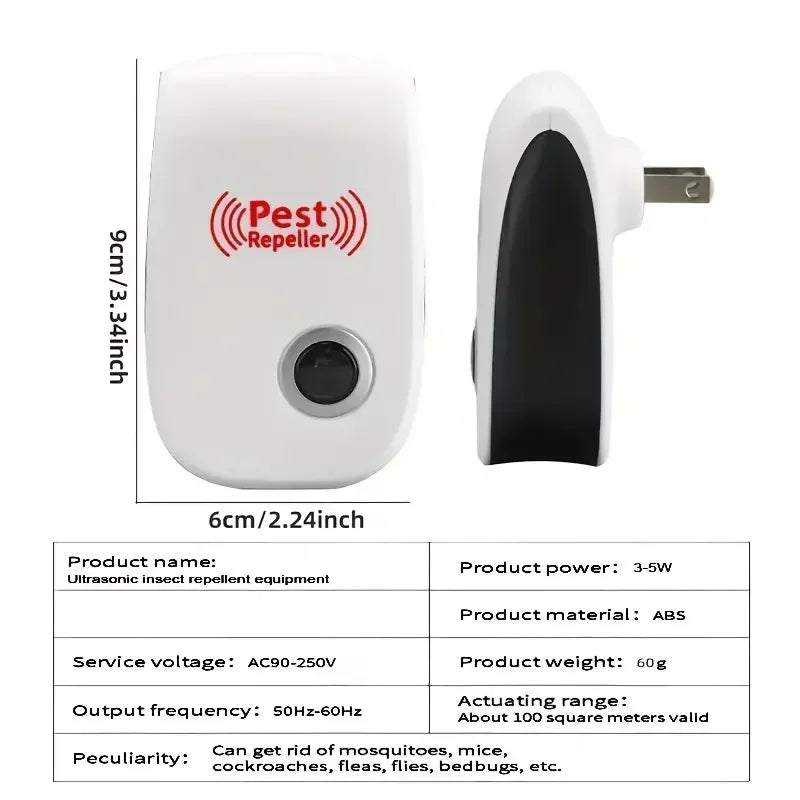 Repelente ultrassônico de pragas plug-in - Controle eficaz de insetos internos para mosquitos, ratos, aranhas, formigas e baratas - Child-Saf