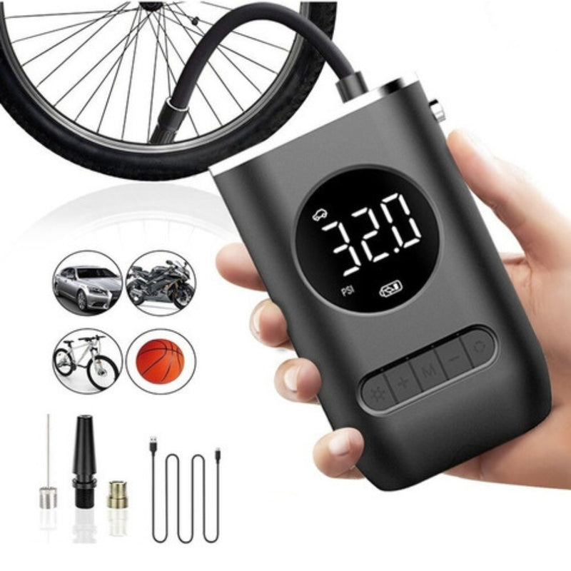 Mini Calibrador Compressor Elétrico Digital Portátil Pneu Carro Bike Bivolt