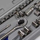 Jogo de Ferramentas 40 Peças com Maleta – Soquetes para Uso Automotível e Doméstico – Cinza