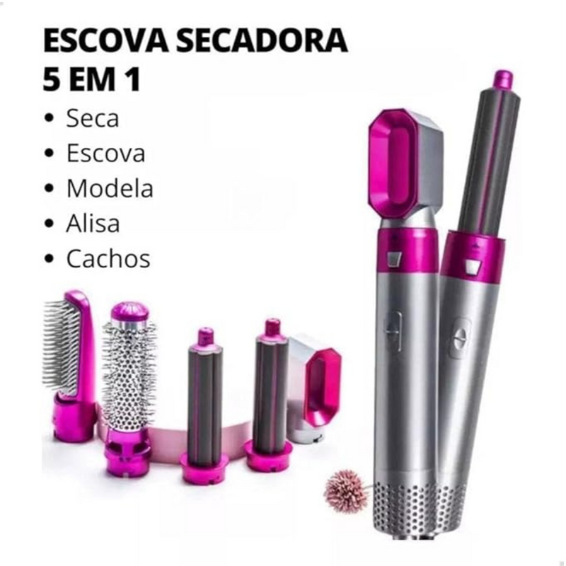 Escova Secador de Cabelo 5 em 1 Multifuncional 110v