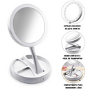 Espelho de Mesa LED Maquiagem Dobrável - Branco